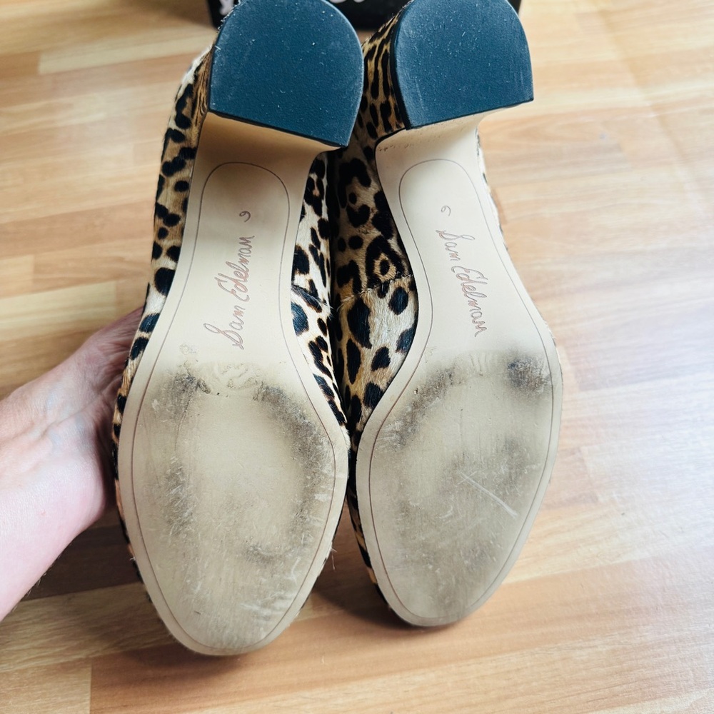 Sam Edelman leopard leather round toe pumps size 6 - Picture 4 of 13